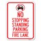 Signmission No Stopping Standing Fire Lane W/ Graphic Alum Rust Proof Parking Sign, 18" x 24", A-1824-23573 A-1824-23573 - alternate 1